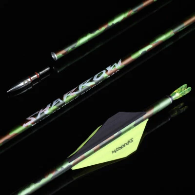 6/12 30'' Archery Arrow Pure Carbon Spine 340 Bow Hunting Field Target Practice - Image 1 of 4