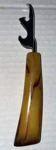 Abridor de botellas de lata de cerveza con mango de remolino de caramelo de baquelita de colección concha de tortuga - Imagen 1 de 7