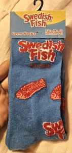 SWEDISH FISH π π π‘πͺΈπ¦  CANDY CREW SOCKS BLUE SZ SHOE MEN/WOMEN 6-12  ππ π - Picture 1 of 3