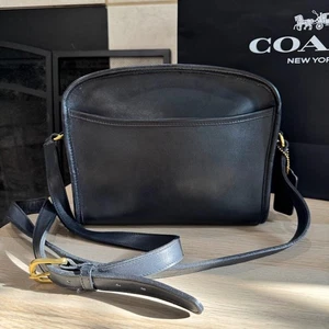 Coach Vintage Y2K Metropolis Zip Bag 9087 Black Leather Crossbody Bag USA - Picture 1 of 12