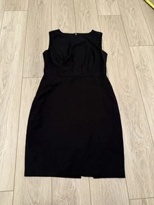 Talbots Etui schwarz knielang ärmellos Kunstleder Kragen Kleid Größe 8 - Bild 1 von 5