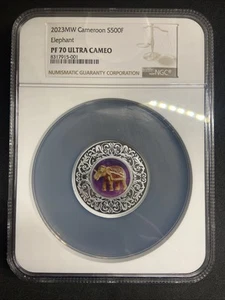 2023MW Cameroon S500F Elephant- NGC PF70 Ultra Cameo With Original Box - Picture 1 of 8