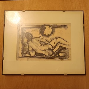 [CP] Dipinto Donna Che Guarda La Luna Artista Sconosciuto  - Picture 1 of 13