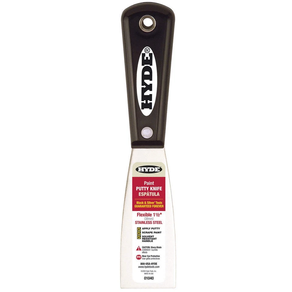 Hyde 01040 замазка нож, прямой, SS, 1 1/2» W 9PY10 - Изображение 1 из 1