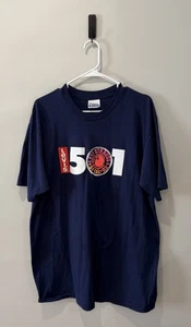 Vintage 1990 Levi’s Button Fly T-Shirt 501 Promo Made in USA Single Stitch XL - Bild 1 von 3
