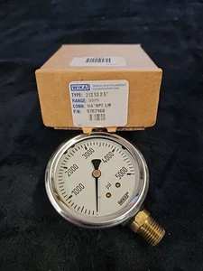WIKA 213.53 2.5" 0-5000 PSI 9767169 1/4" NPT LM Pressure Gauge - Picture 1 of 11
