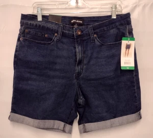 DKNY Womens Jean Shorts Size 12 NWT Dark Wash 1% Spandex NWT - Picture 1 of 5