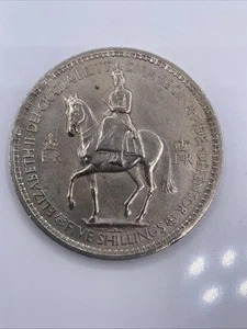 1953 Great Britain British Five Shillings Crown Queen Elizabeth II Coronation - Picture 1 of 4