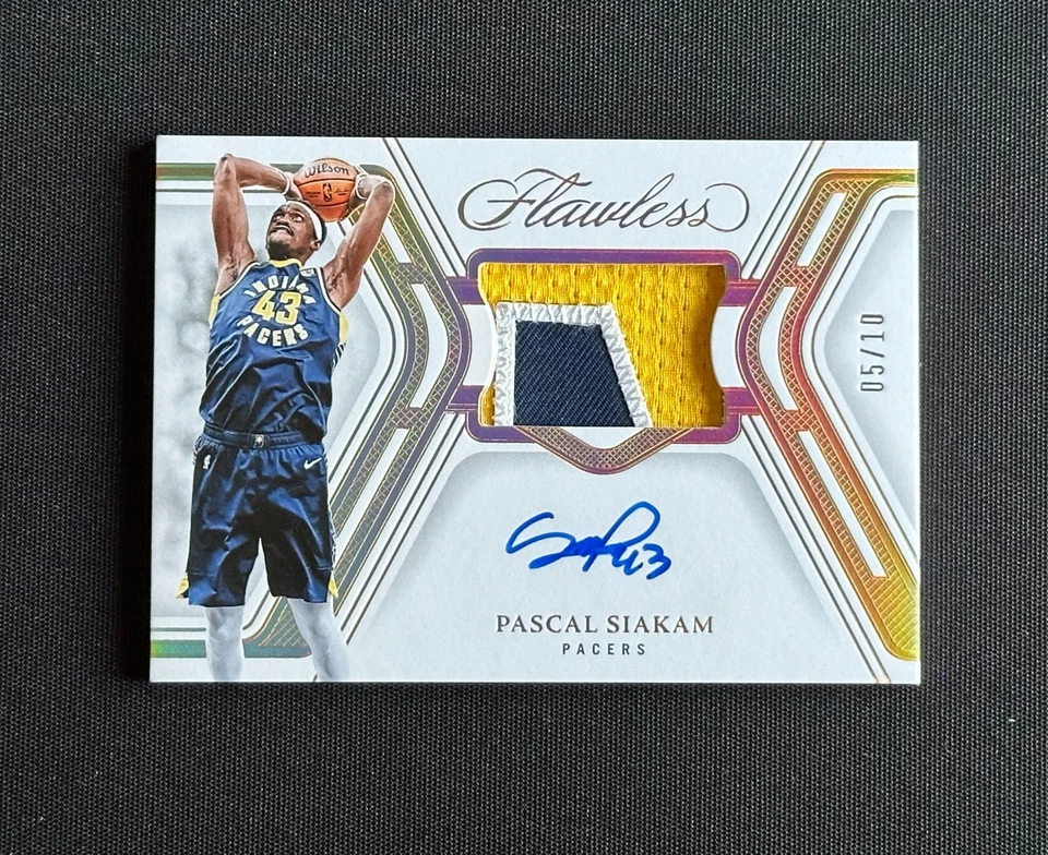 2024-25 Flawless Pascal Siakam Game Used Patch Auto Gold /10 Pacers #SPM-PSP - Image 1 of 2