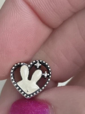 925 Sterling Silver Bunny Ears Charm + FREE BRACELET. UK Seller. BNIP - Image 1 of 4