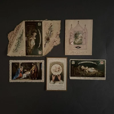 Lot de 5 images pieuses anciennes et canivet Nativité A5786 - Photo 1/4