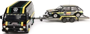 OTTO Scala 1:18 VW LT35 + Golf GTI MK1 GR.2 Nero Tour De France Au Set - Foto 1 di 2