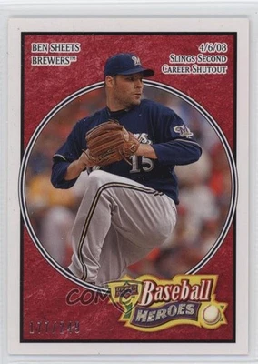 2008 Upper Deck Baseball Heroes Red /249 Ben Sheets #98 - Image 1 of 2