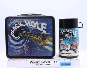Black Hole Metal Lunch Box With Thermos 1979 by Aladdin Vintage - Picture 1 of 6
