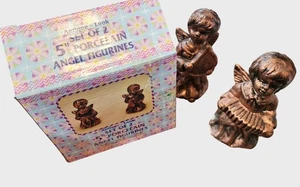 2er Set Porzellan 5 cm große Engel Figuren Antik Look mit Original Box - Bild 1 von 4