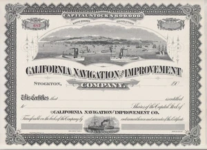California Navigation & Improvement Company Aktienzertifikat Stockton - Bild 1 von 1