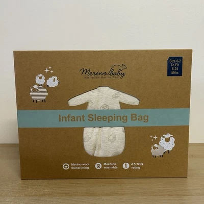4.5 Tog Merino Baby Sleep Suit - Size 0-2 6-24 Months - Australian Wool Blend - Image 1 of 4