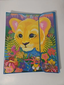 Vintage 90's Lisa Frank Trends Trifolds 3 Ring Binder Lion Cub Floral 2 Folders - Picture 1 of 11
