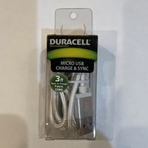 Cable de tela de carga y sincronización micro USB Duracell de 3 pies NUEVO - Imagen 1 de 6