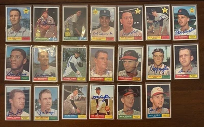 1961 Topps Baseball In Person  Auto / Signed 20 Card Lot - Image 1 of 3