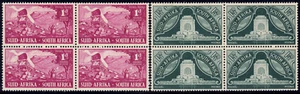 1949 South Africa-SC# 112-113 - Voortrekker Monument - 2 Blocks of 4 - MH -1 - Picture 1 of 2