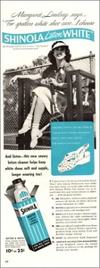 1942 WWII era AD for SHINOLA Lotion White Shoe Cleaner 120721 - Picture 1 of 1