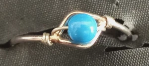 Vintage Danty Royal Gold Color /Blue Stone Ring Sizes 6 1/2--7 1/2 - Picture 1 of 2