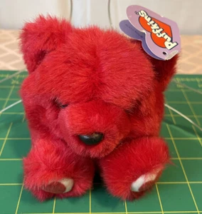 Vintage 1998 Swibco Puffkins Kisses the Valentine's Day Red Plush Bear LTD Edit - Picture 1 of 10