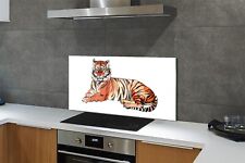 Tulup Panel de vidrio 120x60 cm protector Tigre pintado