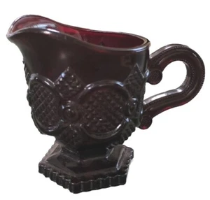 Vintage Avon Cape Cod Ruby Red Glass Creamer With Handle 4" Footed - Picture 1 of 7