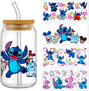 Cartoon UV DTF Cup Wrap Transfer Stickers for 16Oz Glass Cups, Rub on Transfers - Picture 1 of 6