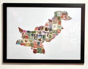 Pakistan postage stamp collage art - Picture 1 of 3