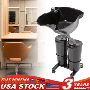 Tragbare Shampoo Schüssel mit Abflussschlauch 2 Eimer höhenverstellbar Salon Spüle - Bild 1 von 21