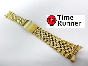 17 mm Men's Jubilee Gold Tone Watch Band Bracelet - Picture 1 of 7