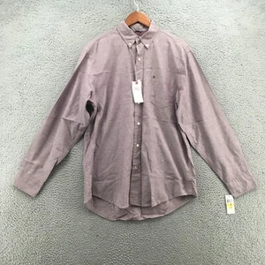 Camisa de Vestir Izod Saltwater Newport Oxford Para Hombre Mediana Rosa Con Botones NUEVA - Imagen 1 de 23