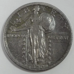 Cuarto de dólar Standing Liberty XF plata 25c 1920-S - Imagen 1 de 4