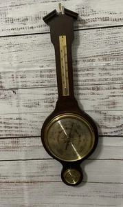 Vintage Brass~Wood~West German Barometer Stormy Rain Change Fair Very Dry - Picture 1 of 6