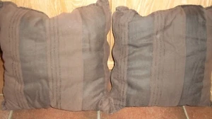 Couchkissen 2 Sofakissen 2 Deko Kissen  Farbe: braun-gestreift Größe: 37X37 cm - Bild 1 von 4