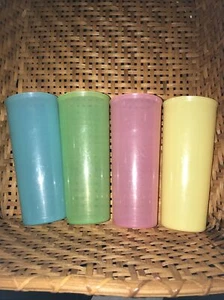 TUPPERWARE Set of 4 Vintage Pastel Colored  Tall Tumblers Ice tea Glasses 16 oz - Picture 1 of 1