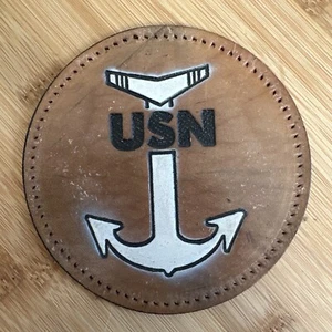 Just Brass Inc vintage leather patch Military USN Navy Anchor Flight Jacket - Picture 1 of 5