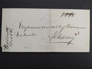 New York: Poolville 1842 Stempellose Abdeckung, Frau links, DPO Madison Co nach Albany - Bild 1 von 2