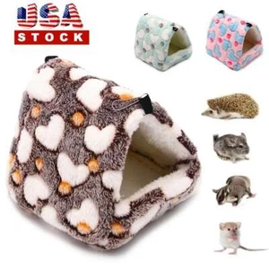 Warm Pet Nest Plush Cage Rabbit Guinea Pig Hamster Sleeping Bed Hut Tent Hammock - Picture 1 of 15