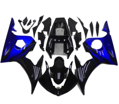 Kit de carenados para Yamaha YZF600 R6 2003 2004 2005 R6S 06-09 kit de carrocería azul negro Foto 1 de 3