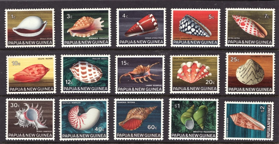 1969 Papua New Guinea Sc# 265-79 - Wonderful & Exotic Sea Shells set - MNH Cv$25 - Image 1 of 1