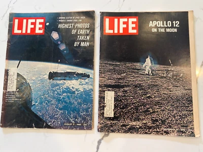 LIFE 1966 & 1969 Moon Landing Photos | Apollo 12 | NASA Space Vintage Lot - Image 1 of 4