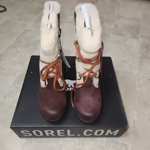 Sorel Joan Of Arctic Wedge II Sherling Stiefel Damen 9 DEADSTOCK - Bild 1 von 9