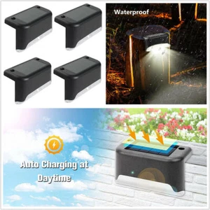 4Pcs Solar LED Deck Lights Path Garden Patio Pathway Stairs Step Fence Lamp AU - Picture 1 of 9