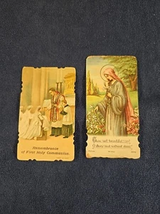 2 Vintage Germany/ Italy Catholic Holy/Prayer/Cards 1932 - 1st Communion - Picture 1 of 4