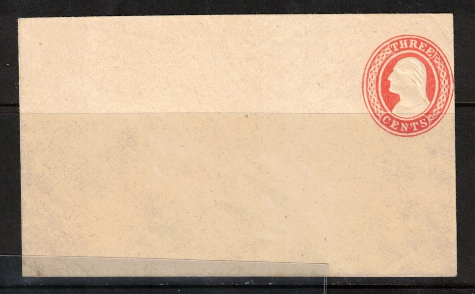 USA #U1 (#UPSS1) Extra Fine Mint 3cent Red On White Entire Die 1 - Image 1 of 2