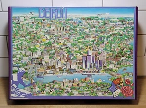 Vtg CITY OF DETROIT Jigsaw Puzzle Buffalo Games 500 Pieces 1988 COMPLETE - Picture 1 of 9